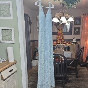 Vienna Prom Light Blue Lace Dress
